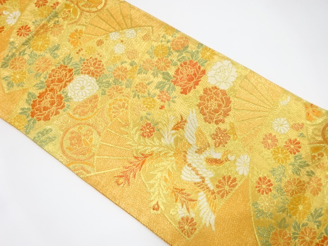 JAPANESE FUKURO OBI / SAGANISHIKI / WOVEN FLOWER & BIRD